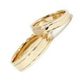 thumbnail image 3 of Pompeii3 Double Inlay Wedding Band Set 14K Yellow Gold for Women and Men, 3 of 5