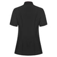 thumbnail image 2 of renvena Women's Short Sleeve Cross Collar Chef Coat Double Breasted Chef Jacket Kitchen Restaurant Work Uniform Black M, 2 of 7
