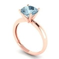 thumbnail image 2 of Solitaire Engagement Ring for Women - 2ct Natural Swiss Blue Topaz in 14K Rose Gold Promise Ring, 2 of 6