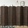 thumbnail image 2 of Jostyle Room Divider 6ft. Tall Extra Wide Extra Wide Privacy Screen, Folding Privacy Screens with Diamond Double-Weave Room dividers and Freestanding Room Dividers Privacy Screens (Espresso, 6-Panel), 2 of 16