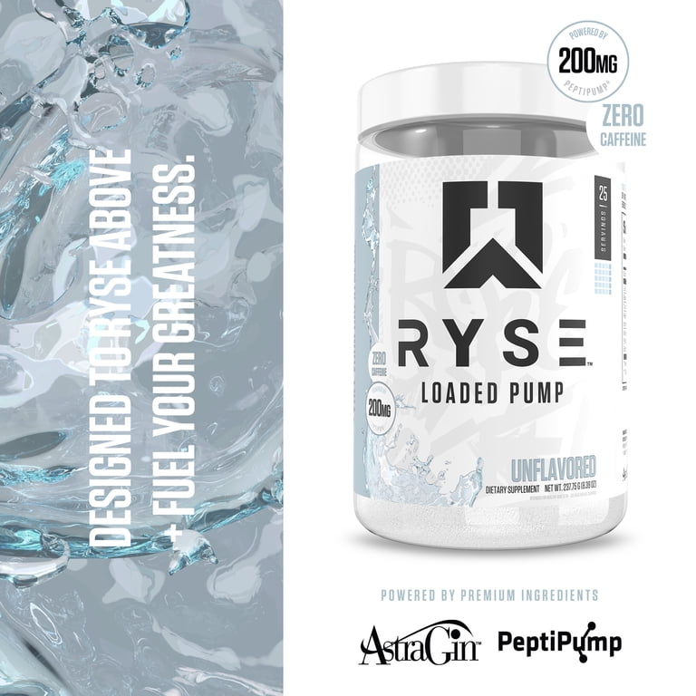 RYSE Loaded Pump Stim-Free Pre Workout Powder, Unflavored
