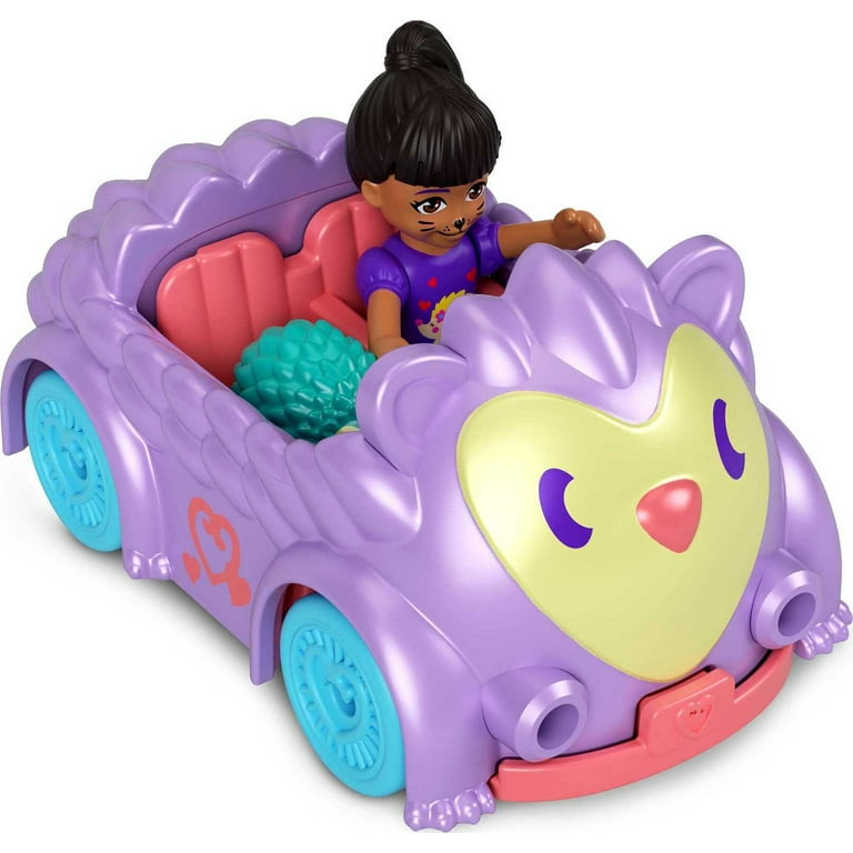 Polly Pocket Micro Doll with Hedgehog-Themed Die-cast Car and Mini