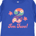 thumbnail image 4 of Inktastic 2nd Birthday Retro Flowers 2 Year Old Girl Girls Long Sleeve Toddler T-Shirt, 4 of 5