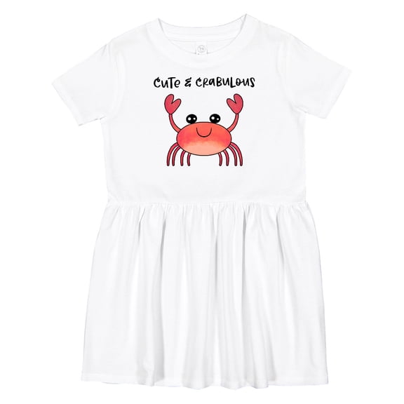 Inktastic Cute and Crabulous Funny Crab Girls Toddler Dress