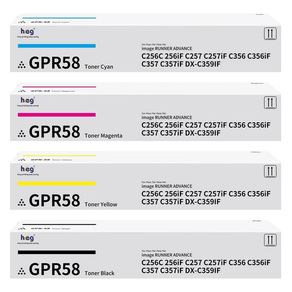 GPR-58 Toner Cartridge Replacement for canon gpr58 toner imageRUNNER Advance, Black/Cyan/Magenta/Yellow, 4 Count, 1 Pack