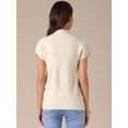 thumbnail image 4 of DARING DIVA Women's Mock Neck Casual Cap Sleeve Knit Tank Tops S Beige, 4 of 6