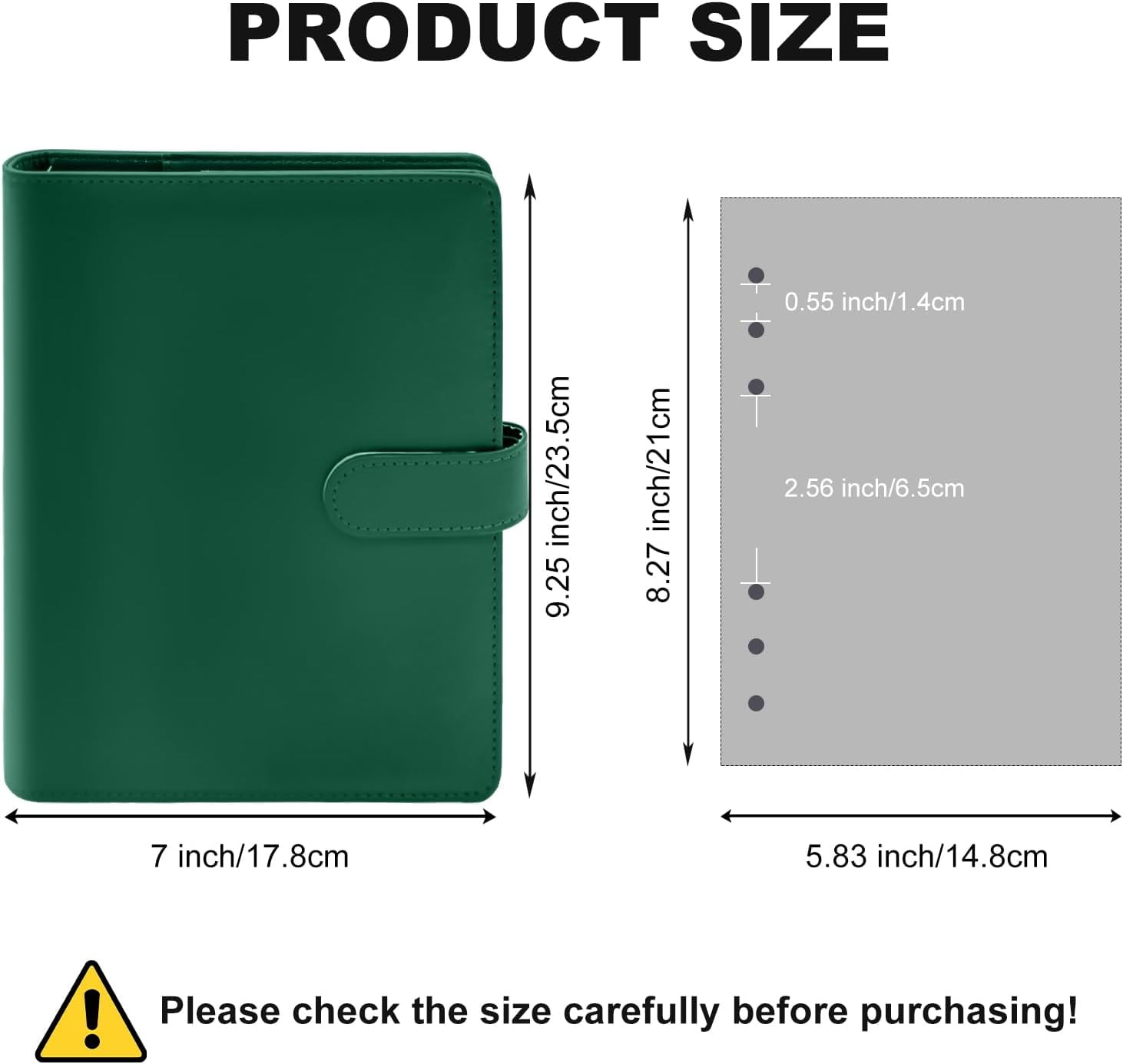 MetalM - A5 Binder 6 Ring,Mini Photocard Binder for A5 Filler Paper, Loose Leaf Personal Planner with Magnetic Buckle Closure(Olive Green)