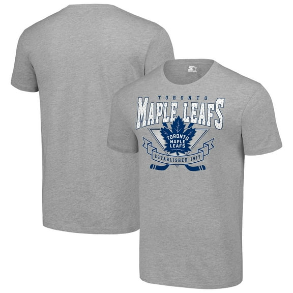 Men's Starter Heather Gray Toronto Maple Leafs Team Logo Graphic T-Shirt