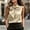 Beige, variant on Women's Solid Satin Blouse with Draped Cowl Neckline – Elegant Silky Evening Top