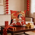 thumbnail image 6 of Horse Print Pillow Cover 18x18 Inch, Farmhouse Cotton Decorative Throw Pillow Case with Hidden Zipper for Couch Sofa Bedroom, Insert Not Included, 6 of 6