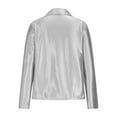 thumbnail image 6 of Womens Satin Blouse Deep V Neck Long Sleeve Tops Turn Down Collar Shirt Solid Color Dressy Casual Blouses Camisa Elegante Para Mujer, 6 of 9