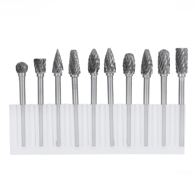 Juego de 10 fresas de carburo de tungsteno para brocas de herramientas rotativas.