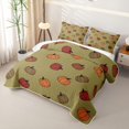 thumbnail image 3 of Manfei Cartoon Fall Pumpkin Quilt Full for Boys Girls, Olive Tone Print Full Bedspread Sets, 3 of 7