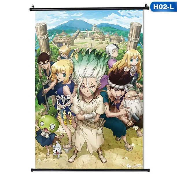 Pwfe Japan Anime Dr Stone Ishigami Senku Shishio Tsukasa Wall Scroll Mural Poster Wall Hanging Poster Otaku Home Decor Collection Art Walmart Com Walmart Com