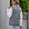 thumbnail image 2 of Defitshape Women's Knit Sweater Vest Sleeveless Top Cotton Zip Fall Basic Light Casual Fitted Acrylic Lapel Tank Top Grey Medium, 2 of 4
