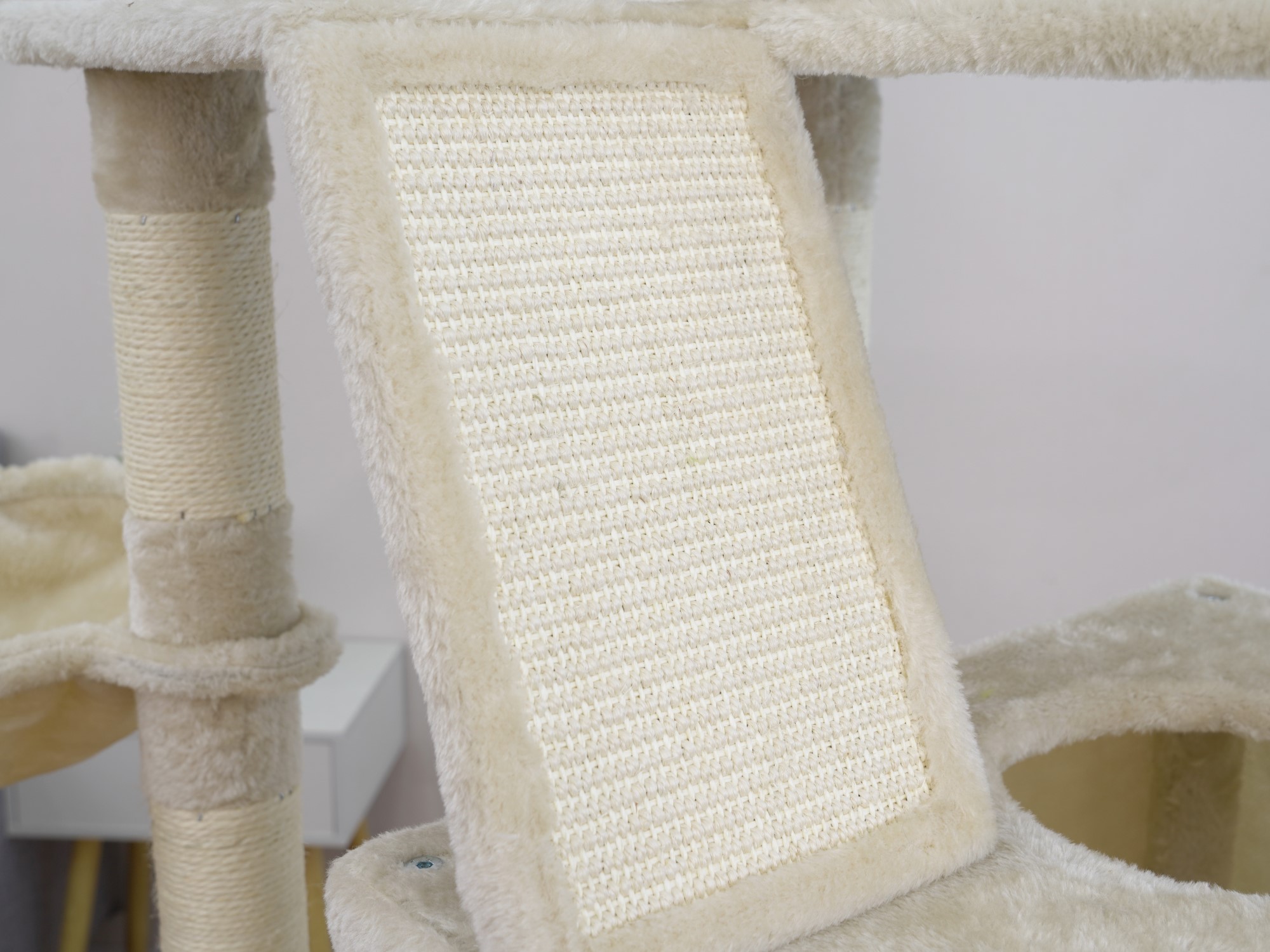 Vibrant Life Heavy Duty 7-Level 81" Cat Tree with Two Condos and Hammock, Beige