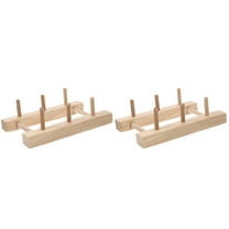 Eease 2pcs Wooden Spool Holder Household Spool Storage Rack Solid Sewing Thread Rack