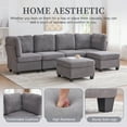 thumbnail image 4 of SOULART 113.39" Cloud Couch, Gray Sectional Sofa, Modular 6-Seat Convertible Sectional with Chaise and Storage Ottoman for Home Apartment Office, 4 of 12