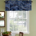 thumbnail image 5 of Navy Blue Marble Valances for Windows, Modern Golden Geometric Abstract Light Filtering Kitchen Curtains, Rod Pocket Window Valance Curtains for Living Room Bedroom, 60" W x 18" L, 2 Panels, 5 of 9