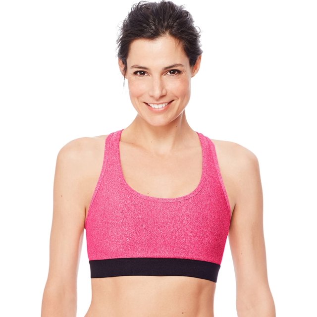 Hanes Sport Womens Compression Racerback Sports Bra
