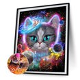 thumbnail image 1 of Cuadros Decorativos Pintura de diamante 5D Gato en el universo Taladro redondo completo Arte de bricolaje (A5024) Ehuebsd embutido en tela, 1 of 9