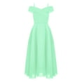 thumbnail image 1 of Hansber Robe de Demoiselle d'Honneur à Épaules Dénudées pour Fille, Robe de Demoiselle d'Honneur Junior, Robe de Mariage, Concours, Fête, Robe de Bal Formelle Vert Menthe 16, 1 of 5