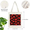 thumbnail image 4 of PRATYUS Valentines Day Love Heart Tote Bag Reusable Grocery Shopping Bags for Gym Beach Travel Daily Bag Made in America AP/109 White, 4 of 6