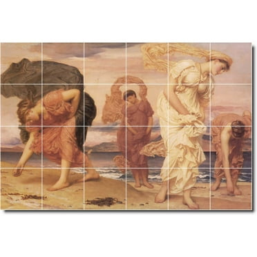 Ceramic Tile Mural-Frederick Leighton Women Painting 95. 25.5" w x 17" h using (24) 4.25 x 4.25 ceramic tiles
