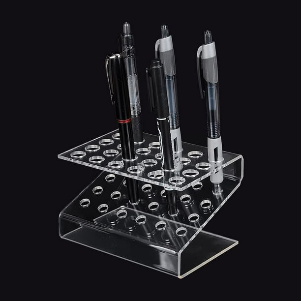 Organizador de 24 portalápices acrílico, soporte transparente para lápices, soporte para lápices de cejas, organizador de brochas de maquillaje, soporte para pinceles de arte
