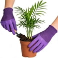 thumbnail image 4 of Gardening Gloves Thickened Latex Coated Thorn-Proof Working Glove Wear-Resistant Work Mitts for Digging Planting Weeding (Purple), 4 of 10