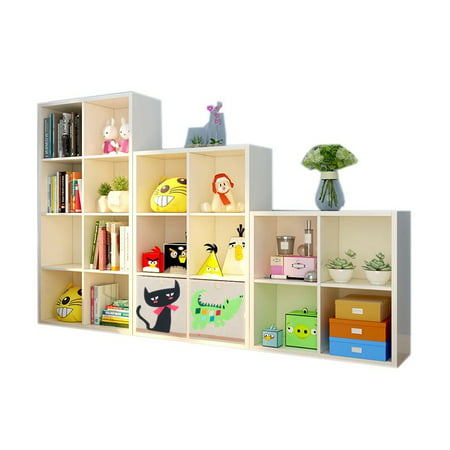 Wooden Bookcase 3 Shelf Narrow Bookcase Stand Cube Storage Unit