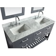 thumbnail image 4 of Design Element London 61" Double Sink Bathroom Vanity Set in Gray with Carrara Marble Top, 4 of 9
