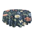 thumbnail image 5 of Pioneer Flower Floral Print Pattern Round Tablecloth 60"x60",Wrinkle Wipeable Table Cloth for Kitchen Dining Room Picnic Patio Party, 5 of 6