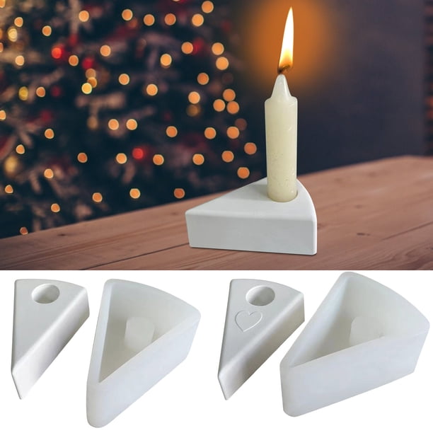 Moldes de velas de yeso para portatartas - moldes de silicona reutilizables de 2 piezas para elaboración de yeso, resina y jabón - kit de manualidades de liberación fácil, decoración navideña y del