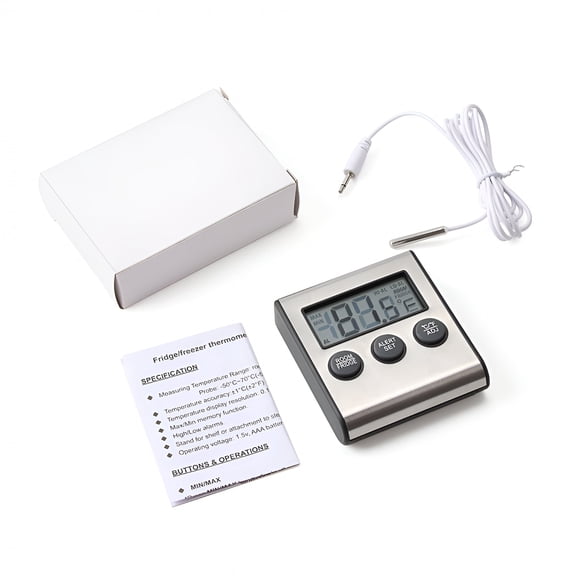 HBMYN Digital Thermometer LCD Alarm Max/Min Records For Refrigerator Freezer Fridge