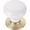 Satin Brass, variant on Emtek 86001 Us26 Ice White Porcelain Cabinet Knob 1.375 in Chrome