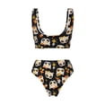 thumbnail image 5 of Daiia Cat Skulls and Flowers Women's Bikini Set Two Piece Swimsuit High Waisted Bikini Adjustable Straps Bikini Perfect for Beach, Pool, and Summer Vacation-Large, 5 of 9