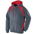 thumbnail image 2 of augusta sportswear men's circuit hoodie 2xl graphite/red, 2 of 2