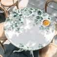 thumbnail image 3 of Eucalyptus Leaves Round Fitted Table Cover Vines Branch Plants Watercolor Waterproof Table Cloth with Elastic Edge Wipeable Tablecloth for Picnic Camping Party Fits 55"-60" Diameter, 3 of 8