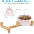 thumbnail image 6 of Nordmiex Ceramic Dog Bowl Set Dog Food and Water Bowls with Stand 28.74oz/850ml, Pink Marble, 6 of 7