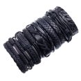 thumbnail image 1 of Pulsera de piel de vaca ajustable multicapa sencilla con tejido combinado y joyería europea y americana, 1 of 4