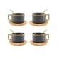 thumbnail image 1 of Juego de 4 Tazas de Ceramica con Base Y Cuchara gris Storyland TAZ 057, 1 of 2