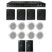 JBL Commercial Amplifier+4) 5.25" Black Wall+8) 4" Ceiing Speakers+Wall Controls