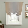 thumbnail image 2 of Beige Gray Ombre Tie Up Curtain Valance for Window, Adjustable Rod Pocket Window Curtains Shades, Modern Gradient Abstract Art Light Filtering Valance Drapes for Living Room Bathroom Bedroom 52"x63", 2 of 9
