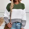 thumbnail image 5 of Annhoo Sweaters for Women Casual Long Sleeve Crewneck Knitted Tops Fall Winter Color Block Pullover Shirts, 5 of 8