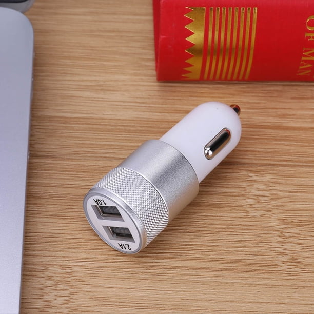 Enchufes de Cable de coche duraderos Metal Dual USB aleación de aluminio 2.1A adaptador de encendedor de cigarrillos de coche accesorios de teléfono móvil JShteea Nuevo