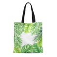 thumbnail image 1 of JSDART Sac Fourre-Tout en Toile Motif Feuilles de Palmier Aquarelle Verte Botanique Réutilisable Sac à Provisions Épaule Sac à Main, 1 of 1