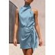 thumbnail image 5 of Vestido PRETTYGARDEN de satén sin mangas con cuello simulado y cinturón L, 5 of 8