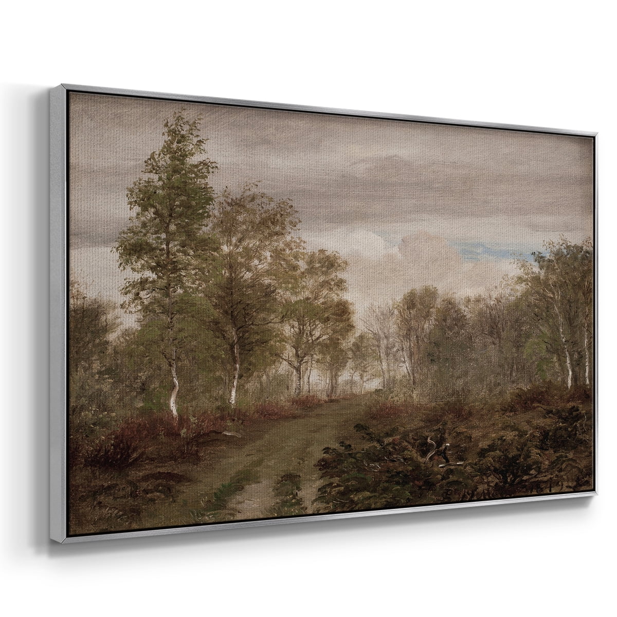 Vintage Landscape-CCCXV By Wexford Home Framed in Silver Wood Gallery Wrapped Canvas 17 in. x 25 in.