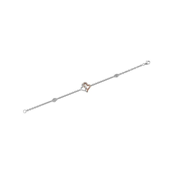 Harley-Davidson Women's White & Rose Gold Bling Infinity Hearts Bracelet (7.5), Harley Davidson